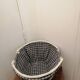 Vintage oval white wicker basket
