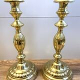 Ancienne paire de Bougeoirs Chandeliers Flambeaux Époque Louis Philippe