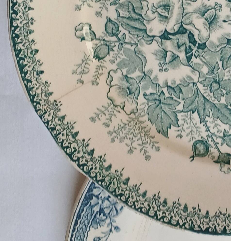 3 mismatched old plates