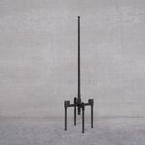 Brutalist iron mid-century floor and table lamp set