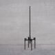 Brutalist iron mid-century floor and table lamp set