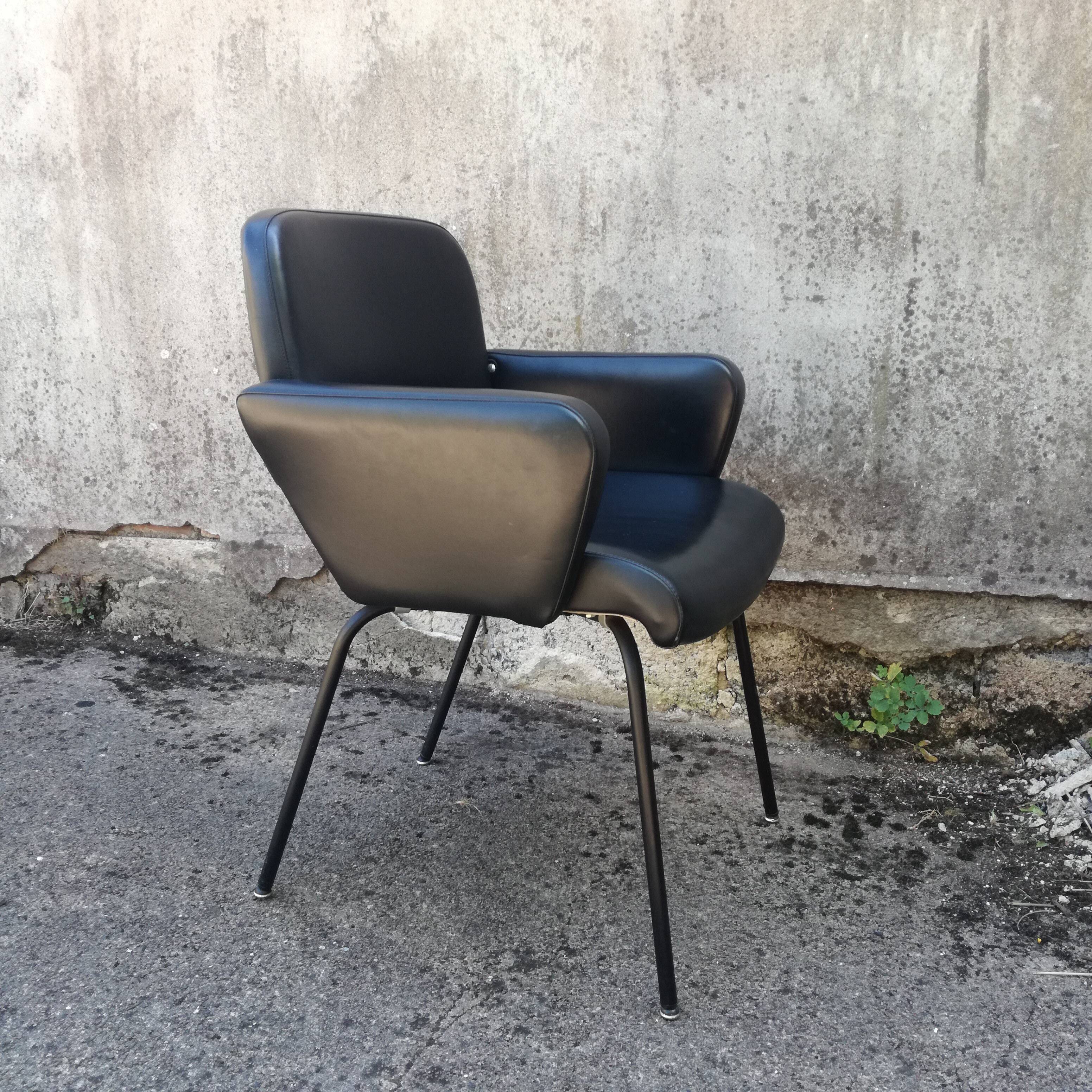 Black office chair in imitation leather