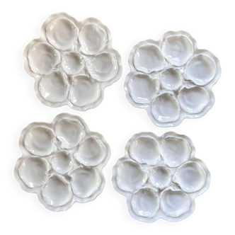 4 assiettes à huîtres porcelaine de Limoges