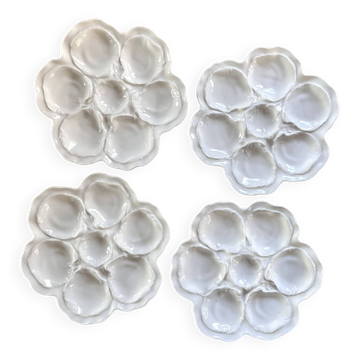 4 Limoges porcelain oyster plates
