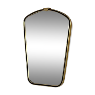 Rear view mirror and free form from the 60s brass frame highlighted with black