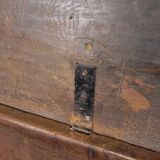 Ancien coffre en chêne, auge, coffre à couvertures XIXe siècle