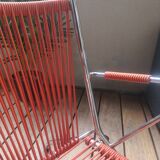 Armchair foldable child vintage 60's "scoubidou" orange