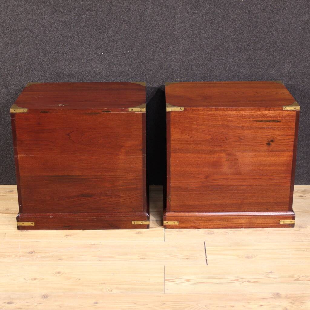 Paire de tables de chevet de style naval anglais du 20e siècle