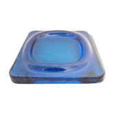 Cendrier en verre bleu 1970