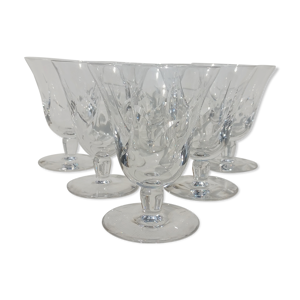 6 verres à vin en cristal de Saint