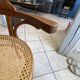 Fauteuil bistrot bureau en bois courbé assise cannée années 30