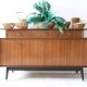Enfilade G-Plan E. Gomme in brown teak veneer, black legs - 1950s