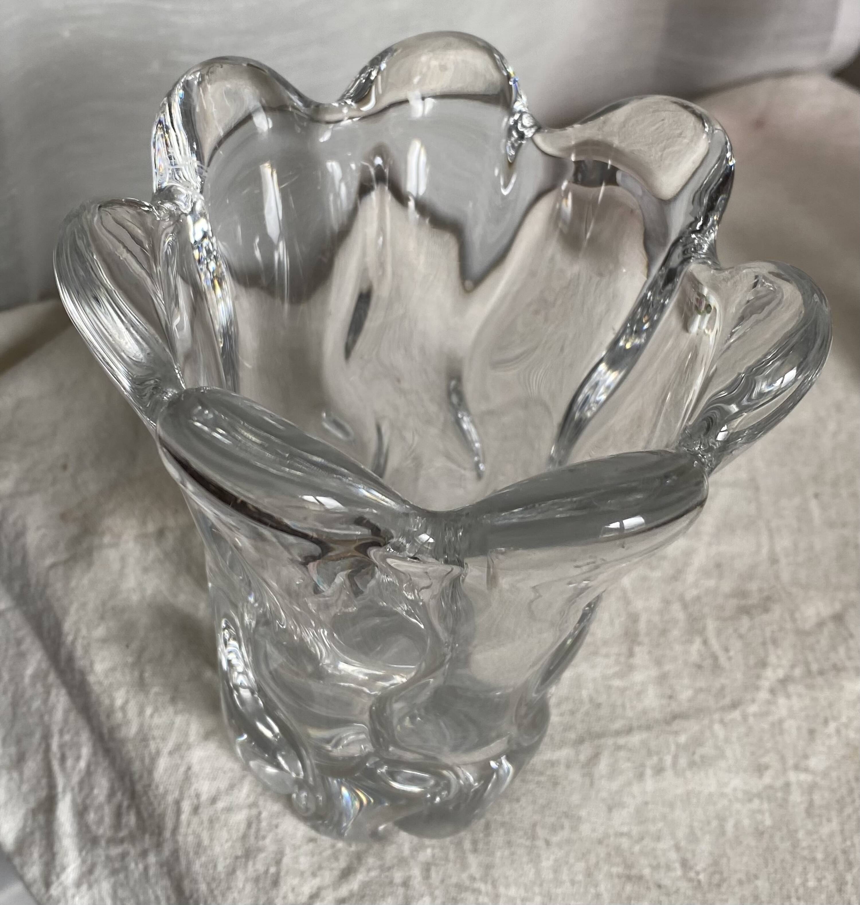 Vintage DAUM crystal vase from the 1960s