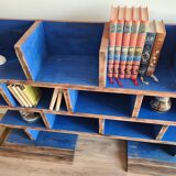 Trapezoidal shelf with solid wood art deco lockers