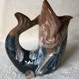 Pitcher, Zoomorphic jug depicting a fish, Grès Flammés du Morvan Petit Massé