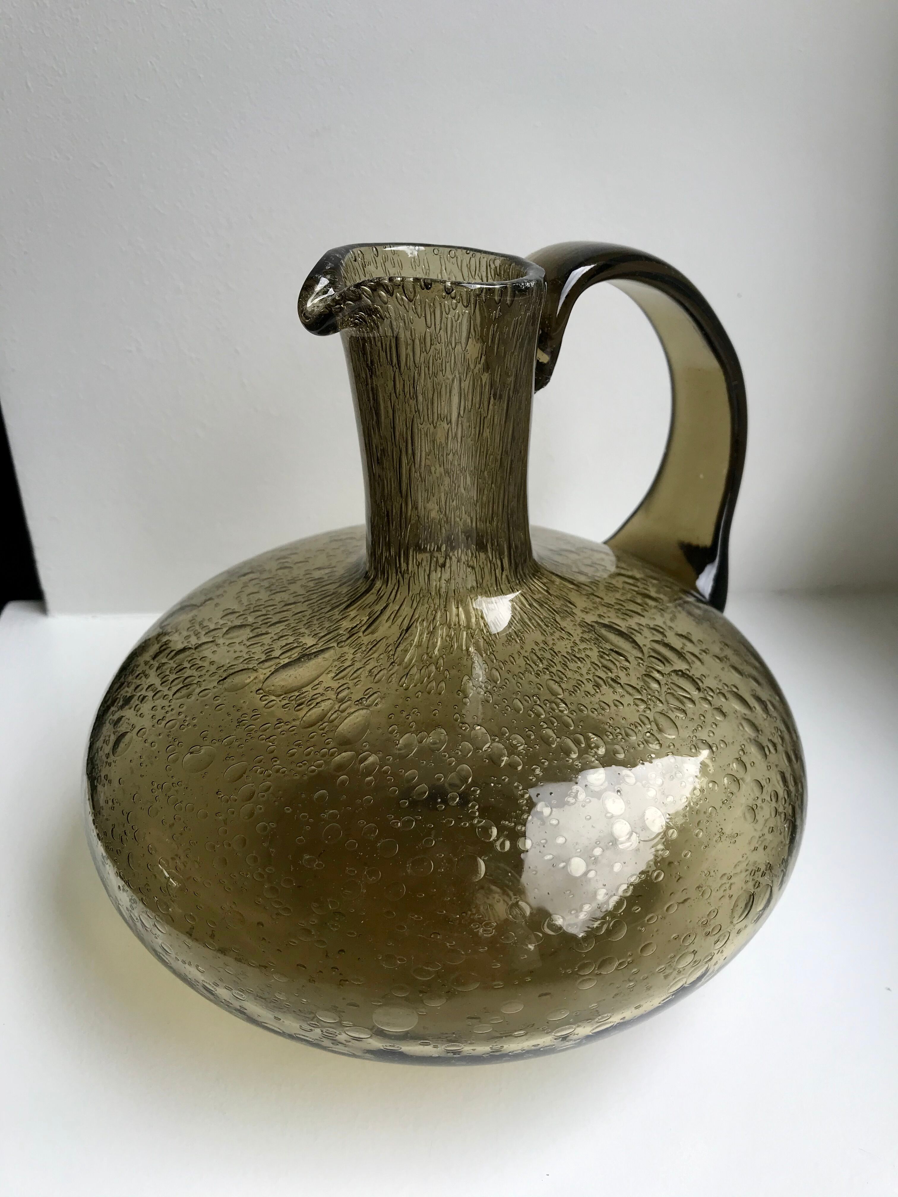 Glass decanter Biot 60s 70s