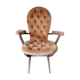 Fauteuil relax velours chesterfield marron vintage années 70