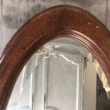 Swivel wooden mirror on stand