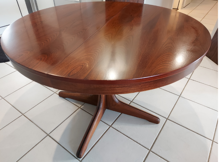Round table extendable Baumann vintage 1970s