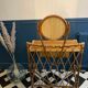 Rattan dressing table with vintage mirror