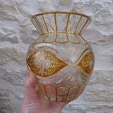 Antique two-coloured cut crystal vase from Lorraine.