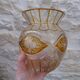 Vase ancien bicolore en cristal de Lorraine taillé