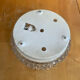 Vintage Ceiling Light Fixture with Moulded Glass + White Metal Support Mid-Century
