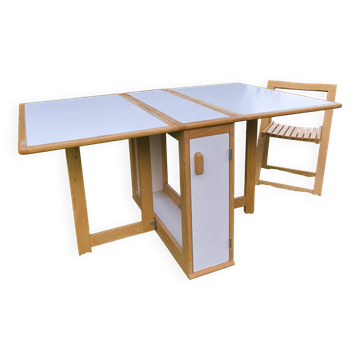 Ensemble 4 chaises style Aldo Jacober et table papillon