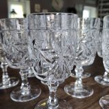 Set of 11 glasses in chiseled ancient rock crystal