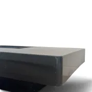 Black and blue marble coffee table with chrome base, designed by Willy Rizzo.