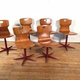 Set of 6 height adjustable chairs