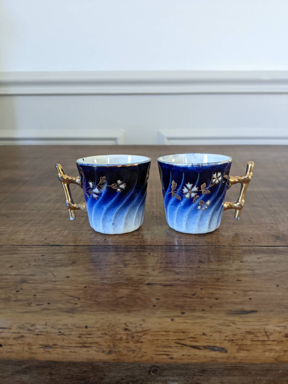 Two Luneville coffee cups