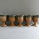 5 cups in blue/green glazed stoneware 70s