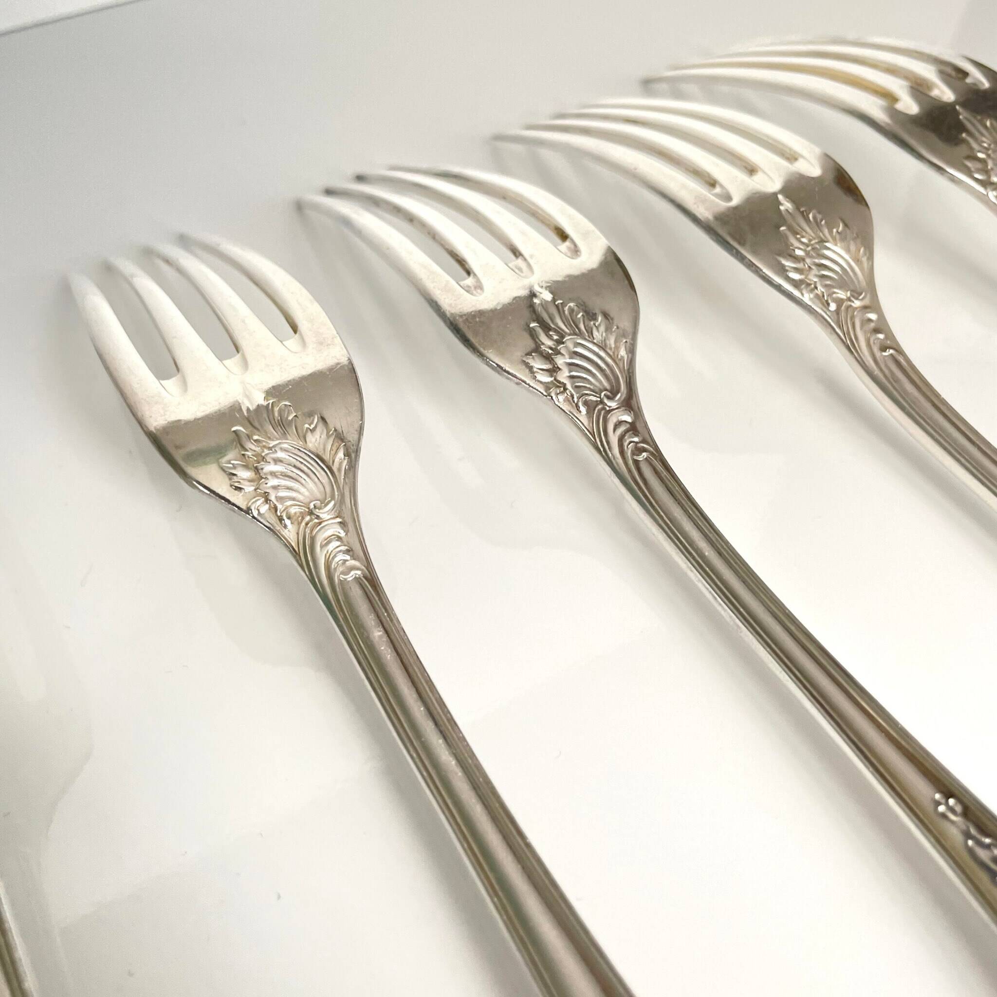 6 Marly Model Forks - Christofle, Silver-Plated Metal