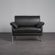 Leather and chrome lounge chair, Italy, 1990s