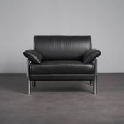 Fauteuil en cuir et chrome, Italie, années 1990