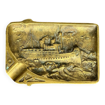 Antique bronze ashtray