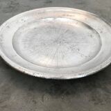Plat de service en métal argenté