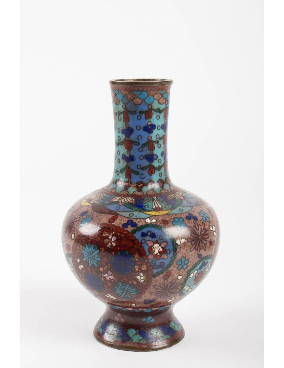 Pair of cloisonné bronze vases, china, xixth century