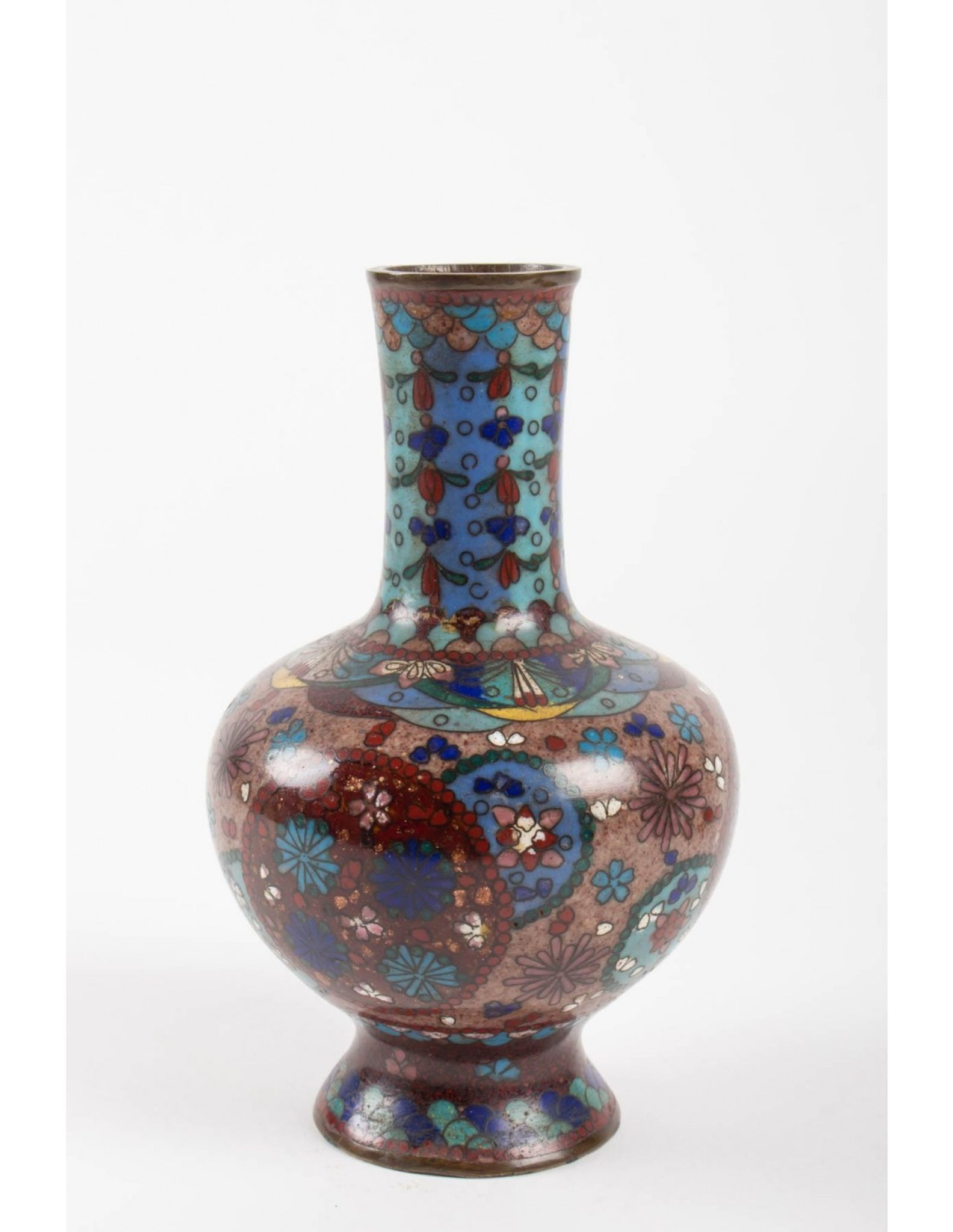 Pair of cloisonné bronze vases, china, xixth century