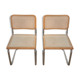 2 chaises beiges Cesca B32 by Marcel Breuer