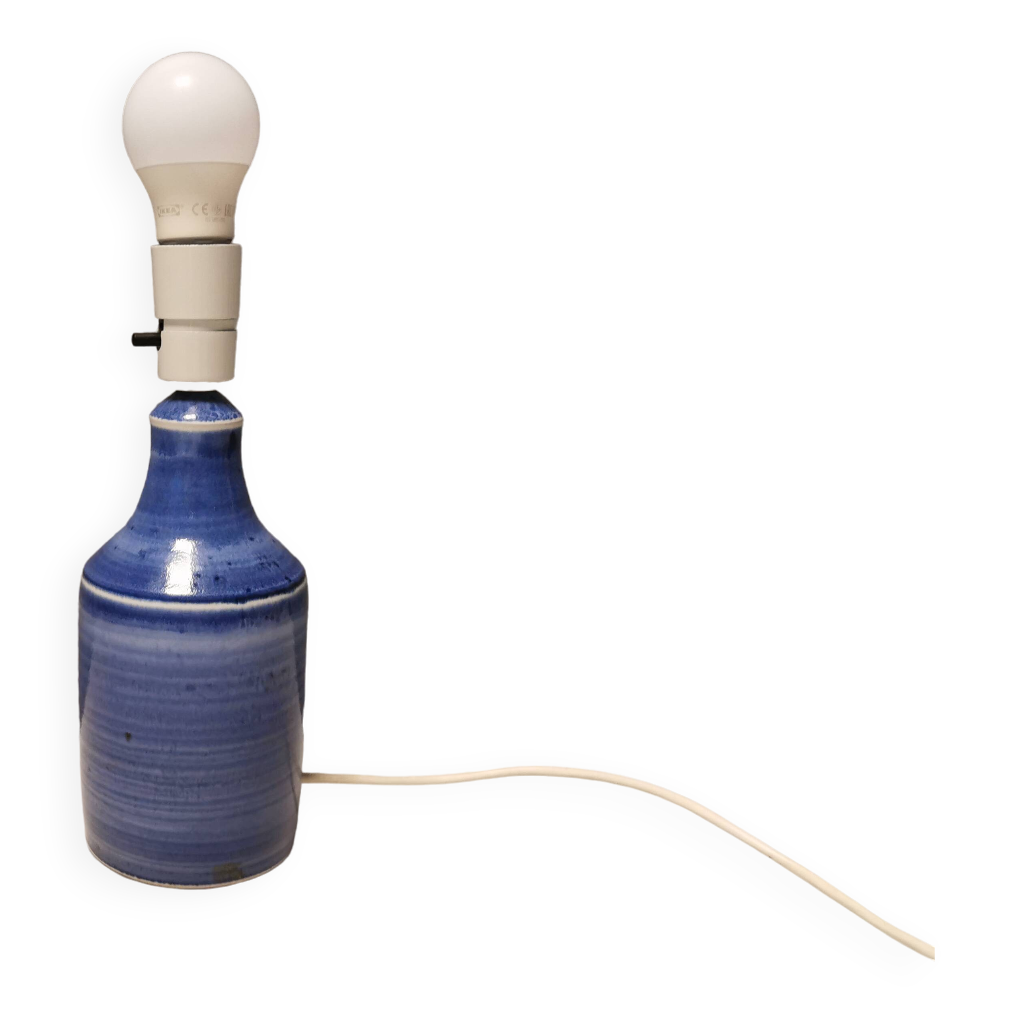 lampe de table en céramique bleu clair, par M.Hjorth Danemark 1970-80