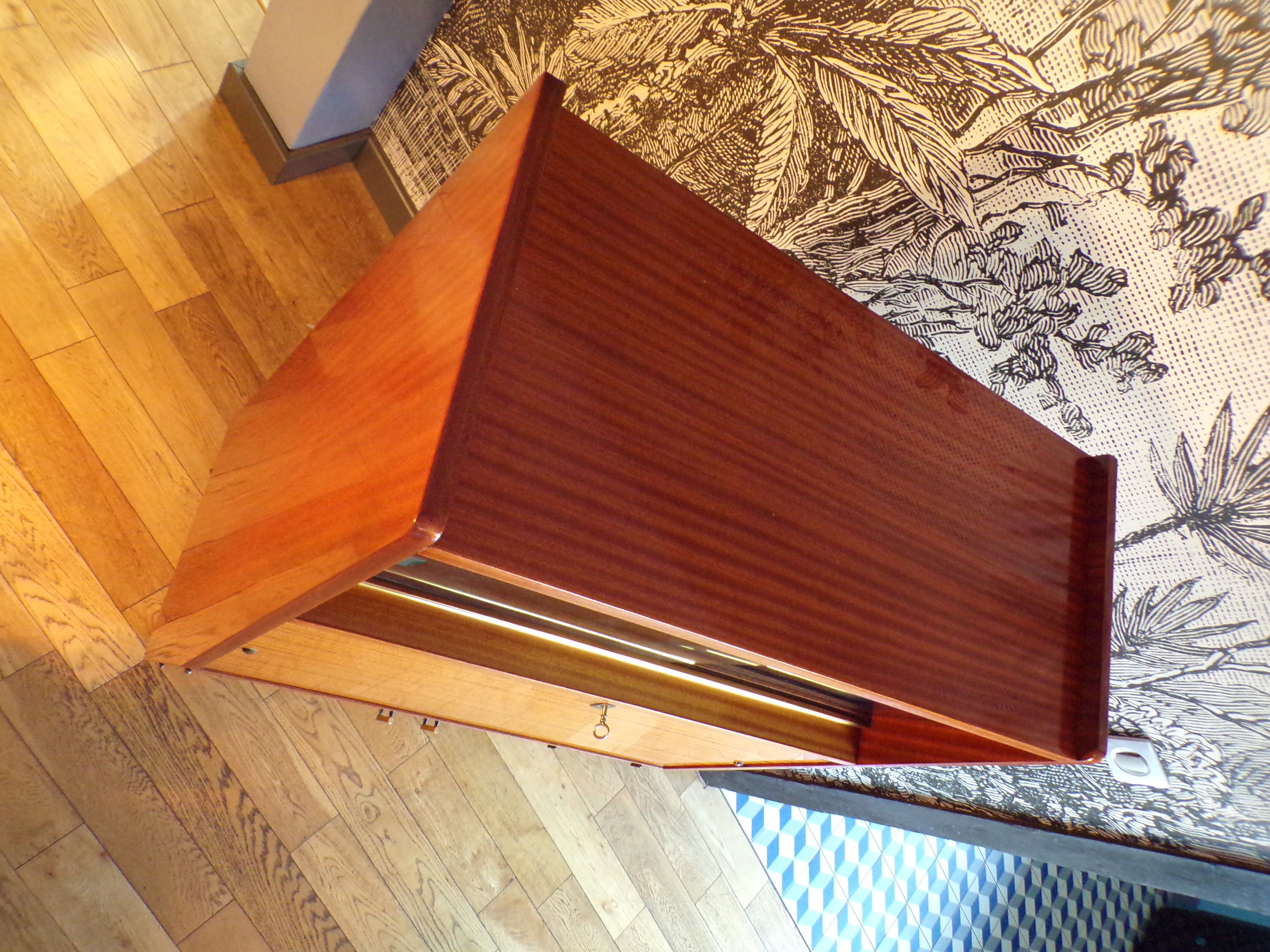 Vintage secretary in varnished teak