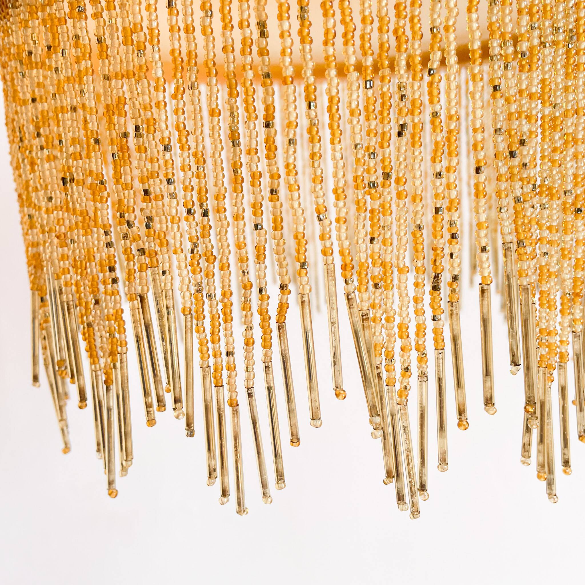 Fringed opaline pendant light