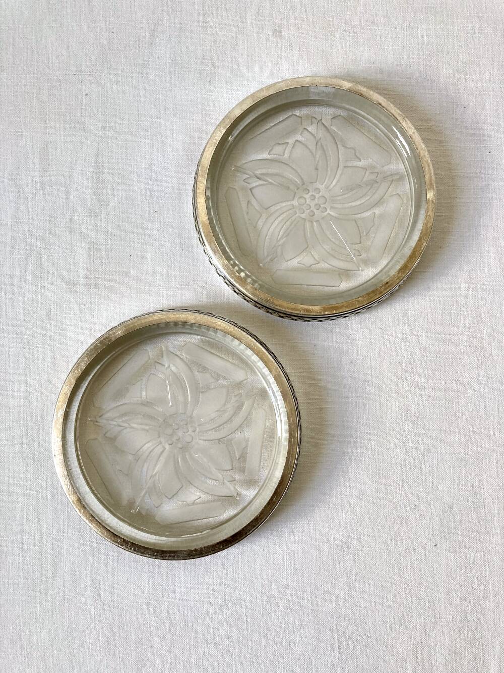 Pair of Art Deco coasters, 1930s