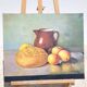 Oil painting on canvas still life with fruit