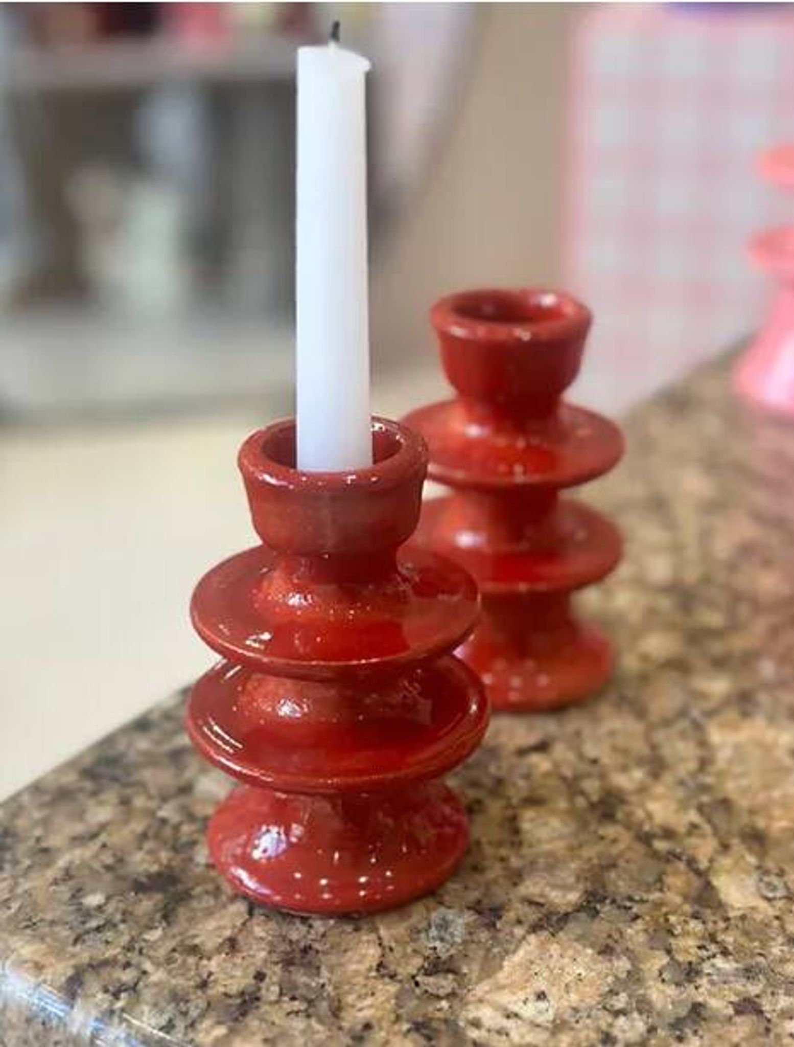 Bougeoir chandelier rouge