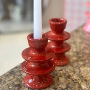Bougeoir chandelier rouge