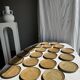Lot de 20 assiettes en grès brun épais évasées D22,5
