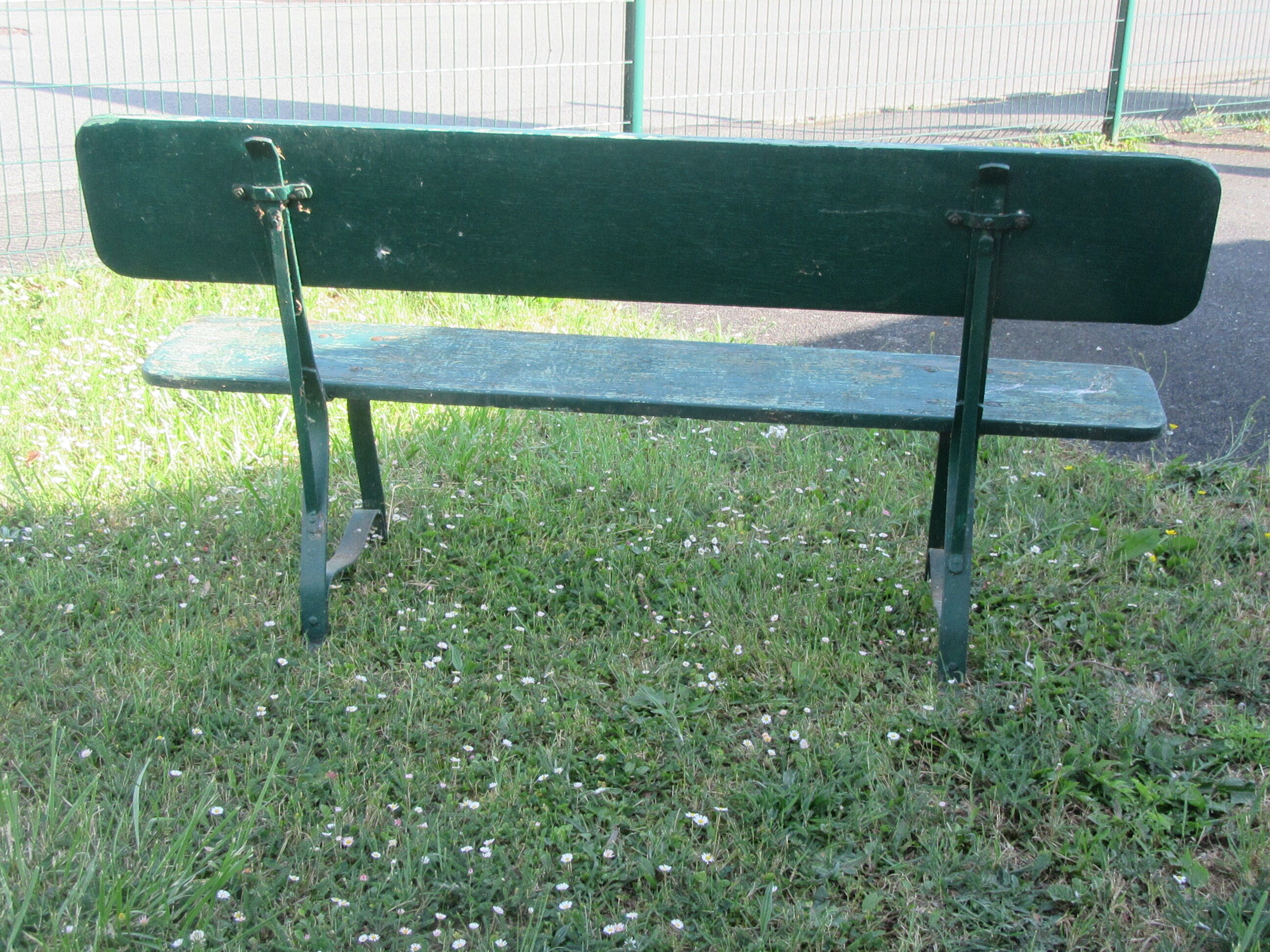 Wood and iron garden bench